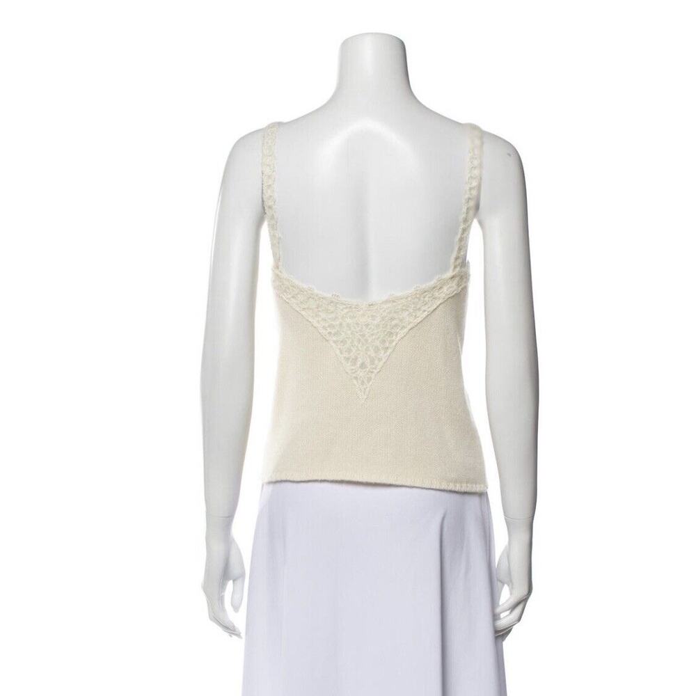 2006 Chanel Knit Cashmere Lace Cream Tank Top - Picture 3 of 15